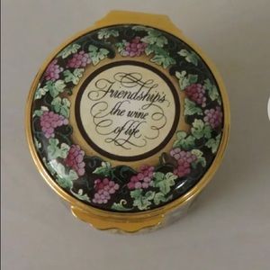 Halcyon Days Friendship is the Wine of Life Enameled Box